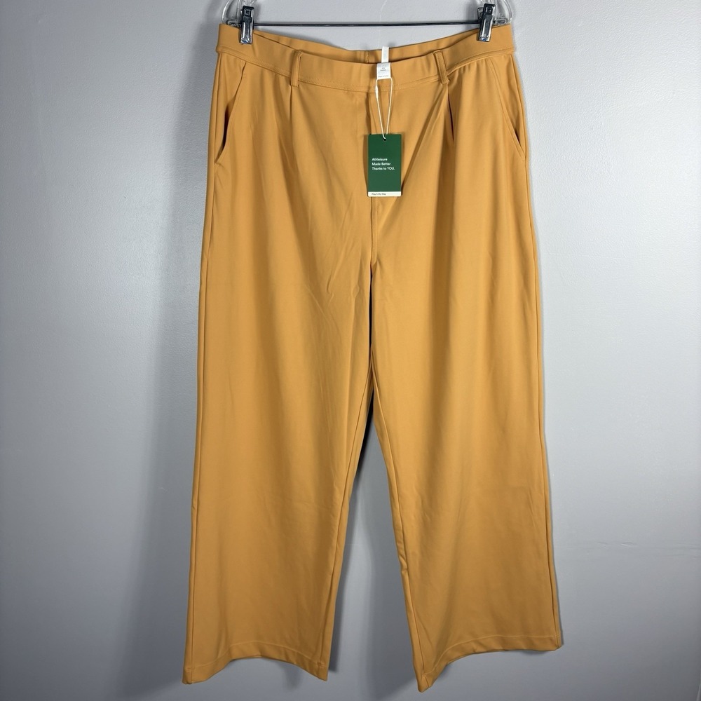 Halara Women's XL Orange Flex High Waisted Pocket Straight Leg Crepe Work Pants